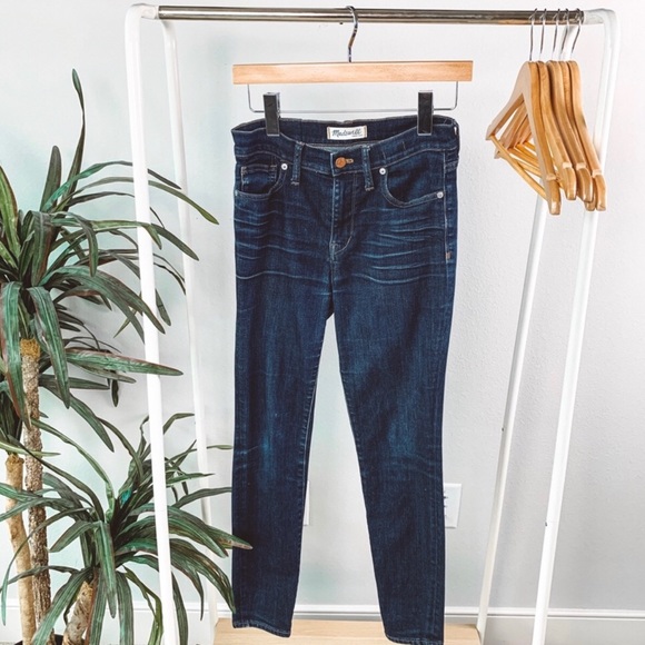 Madewell High Riser Dark Wash Skinny Jeans - Picture 1 of 6